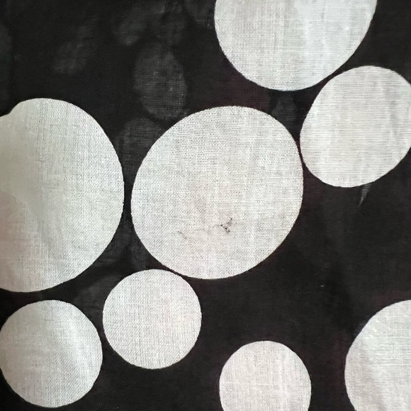 Talbots Plus Black White Long Sleeve Popover Top Size X Dots Lightweight Cotton - Picture 9 of 10